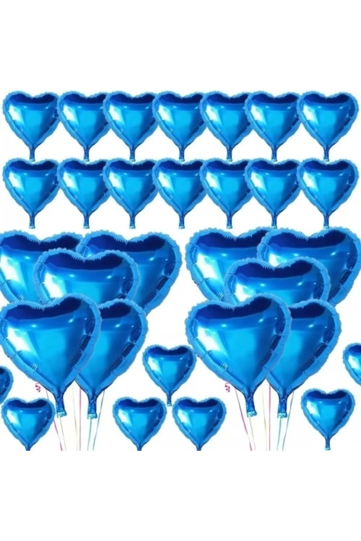 Metalize Mavi Kalp Folyo Balon