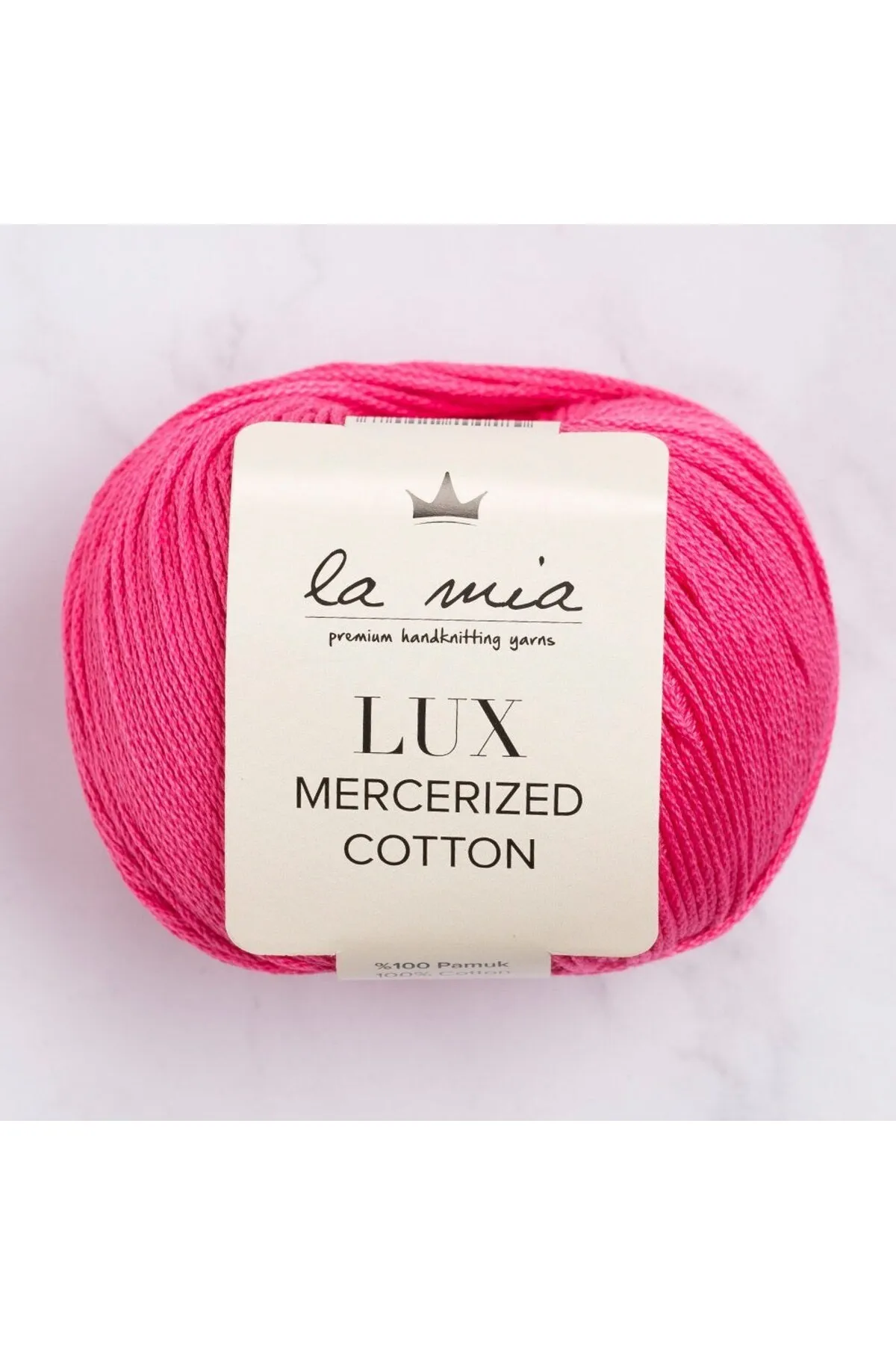 La Mia Lux Mercerized Cotton Fuşya El Örgü İpi - 35 - 33746