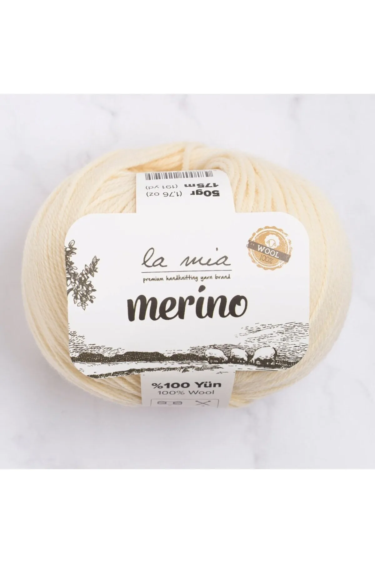 La Mia Merino Krem El Örgü İpi - L075 - 33777