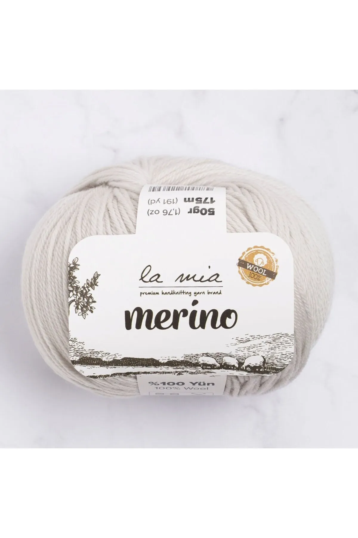 La Mia Merino Açık Gri El Örgü İpi - L047 - 33782