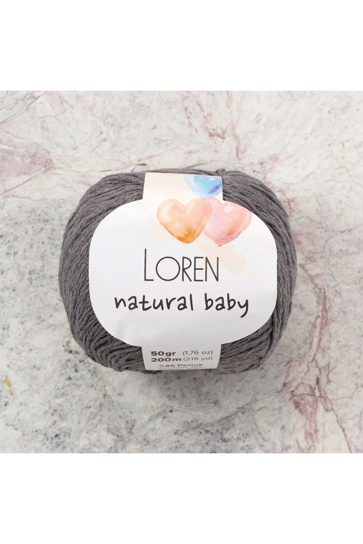 Loren Natural Baby Gri El Örgü İpi - R082 - 33946