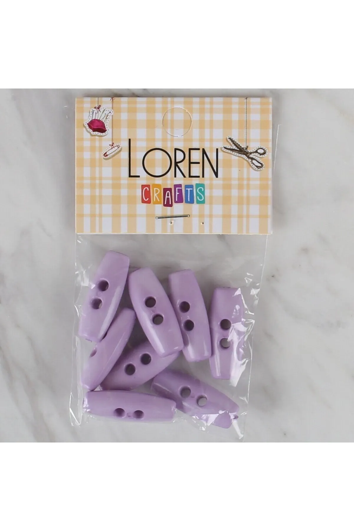 Loren Crafts lila 8 li çoban düğmesi - 60