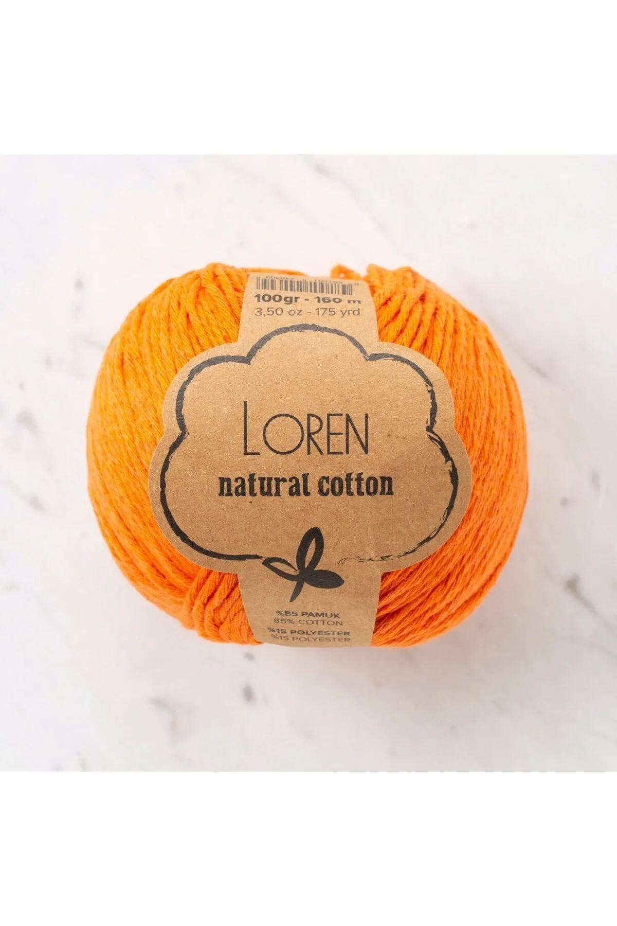 Loren Natural Cotton Koyu Turuncu El Örgü İpi - R096 - 33917