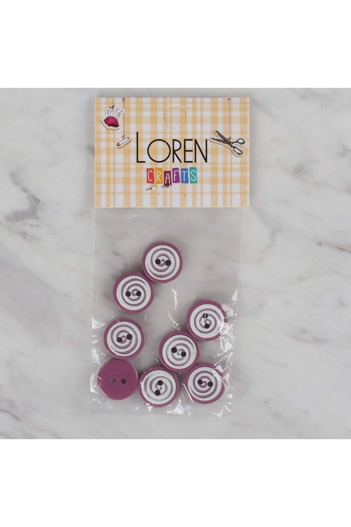 Loren Crafts vişne çürüğü 8 li yuvarlak düğme - 44
