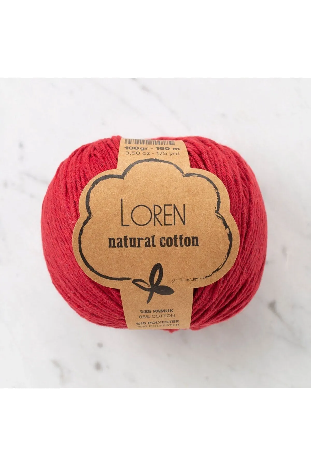 Loren Natural Cotton Vişne Çürüğü El Örgü İpi - R099 - 33912