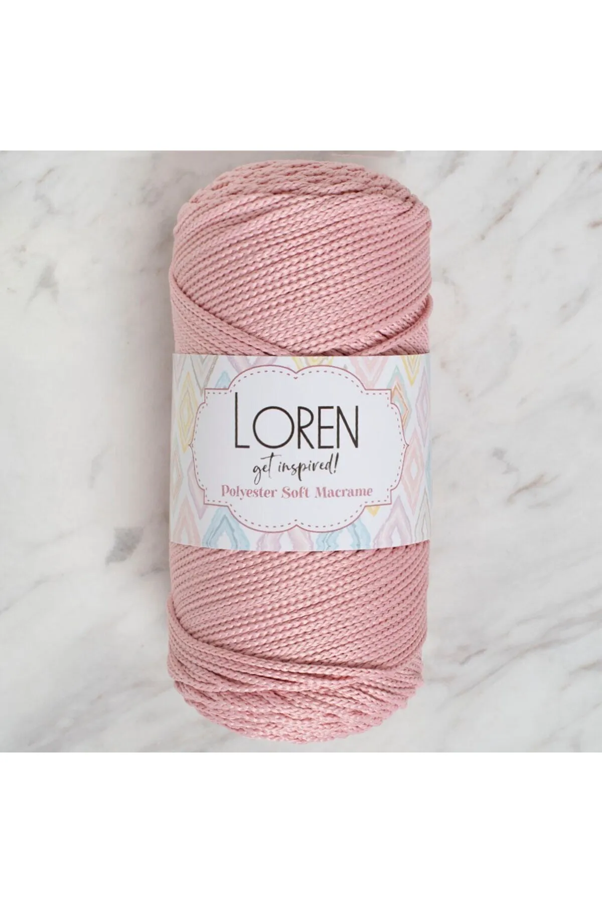 Loren Polyester Soft Macrame Pembe El Örgü İpi - LM042 - 34446