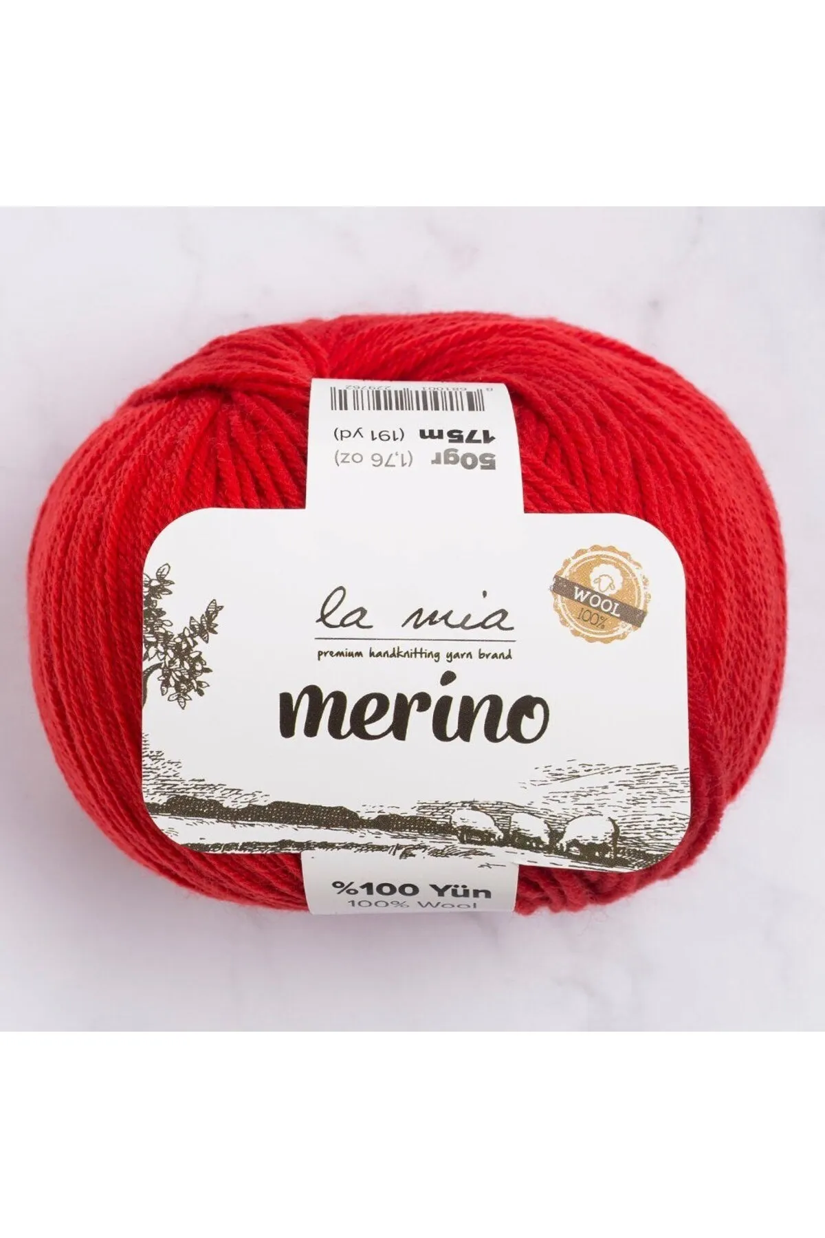 La Mia Merino Kırmızı El Örgü İpi - L092 - 33789