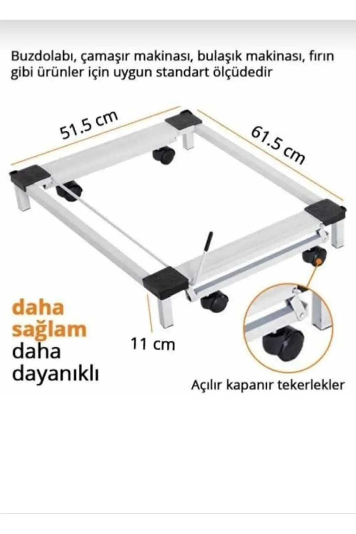 TRENDESK Beyaz Eşya Altlığı Buzdolabı Bulaşık Çamaşır Makinesi Taşıma Altlığı Metal Çeksür 60*51 1061-CN