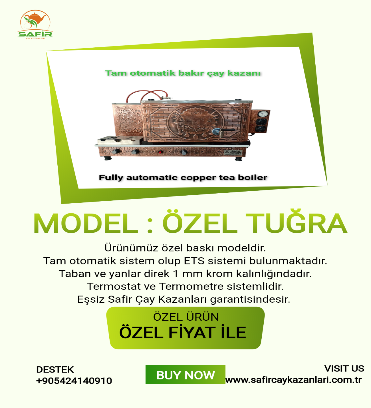 3 demlikli bakır çay kazanı sadece elektrikli bakır çay semaveri Osmanlı Tuğra model Çay Makinesi görsel 8