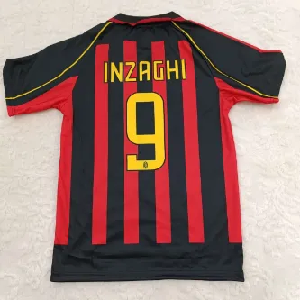 SPORMAN Inzaghi Milan Özel Tasarım Futbol Forması (Siyah Kırmızı)