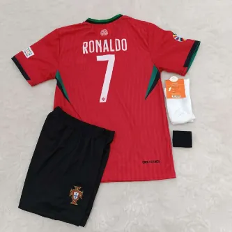 SPORMAN P.o.r.t.e.k.i.z Milli Takım 24-25 Sezon C.ronaldo Çocuk Forması 4 Lü Set(KIRMIZI)2640