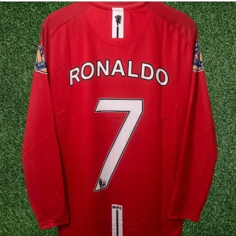SPORMAN Efsane Cristiano Ronaldo Uzun Kol / 2008 Retro F.o.r.m.a.s.ı Uzun Kol Yetişkin Forma(KIRMIZI)3435