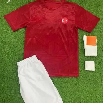 Pele Sport Efsane Yeni Sezon 2024/25 T.ü.r.k.i.y.e Milli Takım Forması Çocuk 4 Lü Set(KIRMIZI) 4546