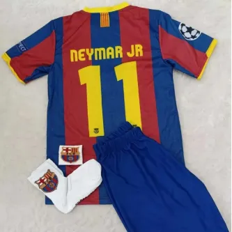 Pele Sport 2011 Şampiyonlar Ligi Finali Neymar Jr Çocuk Forması 4'lü Set Lacıvertsarı Çubuklu 11 Numrara3434