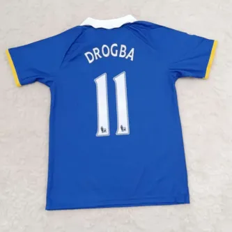 Pele Sport C.h.é.l.s.é.áá D.i.d.i.e.r Drogbá Şampiyonlar Ligi Logolu Nostalji Retro Forması(MAVİ) 4546