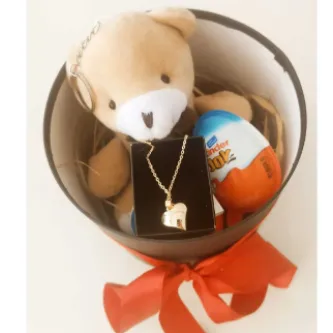 MY-NİL Sevgiliye Anneye Eşine Öğretmene Kutuda Ayıcık Kolye ve Kinder Joy