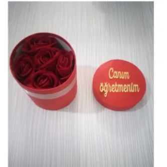 MY-NİL CANIM ÖĞRETMENİM kutuda 5 li gül yapay