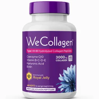 SARYA COSMETİC WeCollagen® 45 Tablet - 3000mg Kolajen Tip 1-2-3 Arı Sütü Biotin %100 Saf Ve Doğal Diyet Takviyesi