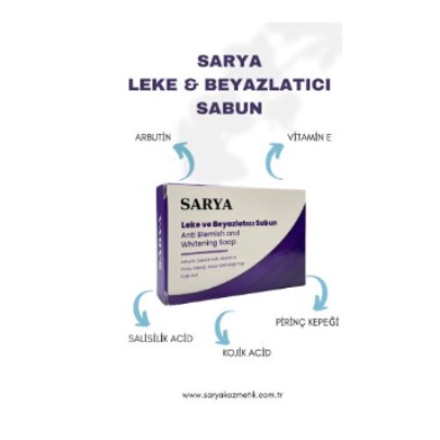 SARYA COSMETİC Leke ve Beyazlatıcı Sabun 100 Gr (Arbutin, Salisilik asit, Kojik asit, Vitamin E)