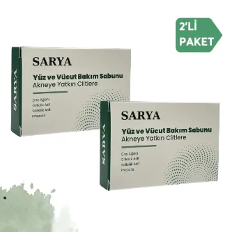 SARYA COSMETİC Sivilce ve akne sabunu Çay ağacı Glikolik asit Salisilik asit Propolis (2'Li Paket)
