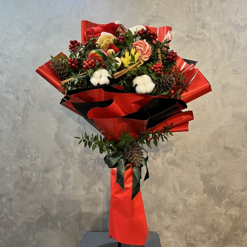 Derin Flowers Kokina & Peluş Ayıcık Buket
