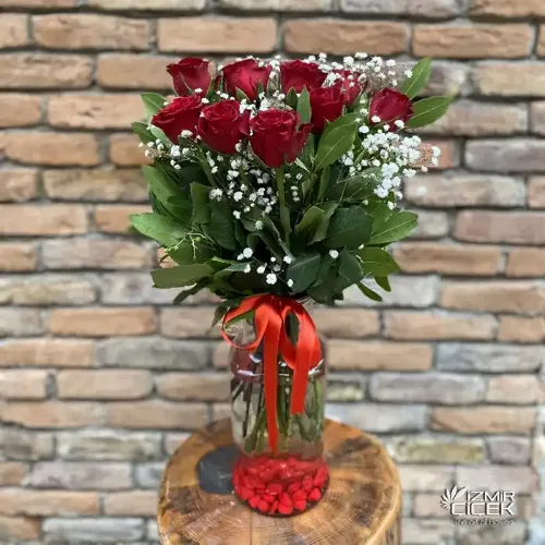 Derin Flowers Vazoda 11 Kırmızı Gül