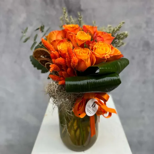 Derin Flowers Orange Love Roses