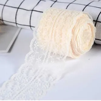 SavBrand Krem Renk Dantel Kurdele 5 Cm 5 Metre