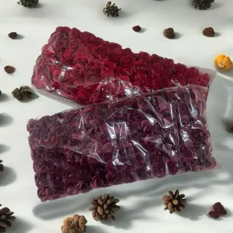 SavBrand Kırmızı ve Bordo Kağıt Gül 2 paket El işi Süsleme Hobi Dekorasyon Yapay Çiçek Arajman 144 lü 2 paket