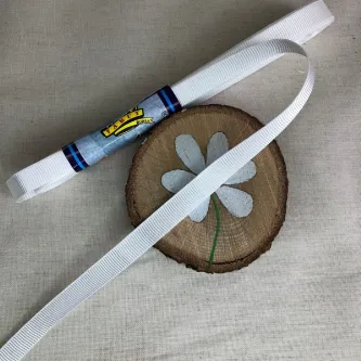 SavBrand 10 Metre Kırık Beyaz Grogren Kurdele (1 Cm)