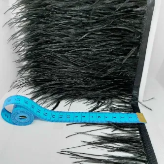SavBrand Deve Kuşu Tüyü Şerit Siyah 1 Metre