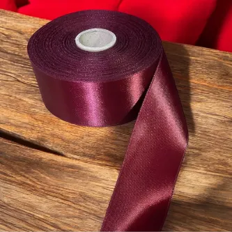 SavBrand 6cm Bordo Saten Kurdele  10 Metre Buket Yapımı için Uygundur