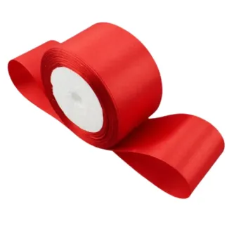 SavBrand Saten Kurdele 6 cm Kırmızı 5 Metre