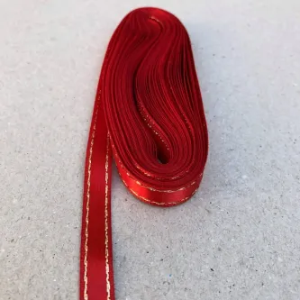 SavBrand 10 Metre Kırmızı Saten Kurdele Sim Şeritli (1 cm En)