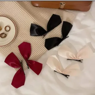 SavBrand Trend Yeni Sezon 3 Farklı Renk Saten Toka Klips