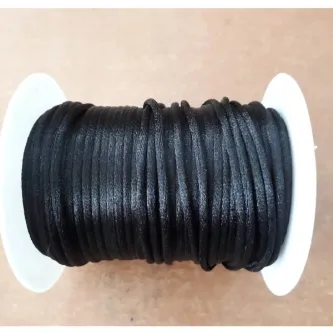 SavBrand Saten-floş Ip (SIÇAN KUYRUĞU) Kalınlığı 2 Mm. Renk Siyah 10 Metre