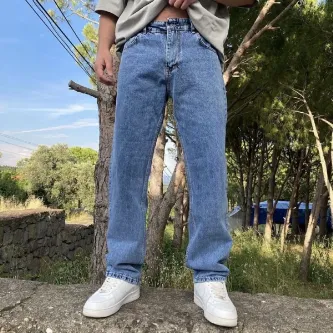 ORAY STORE Yıkamalı Mavi Baggy Jean