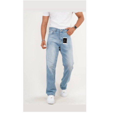ORAY STORE Açık Mavi Taşlamalı Baggy Pantolon