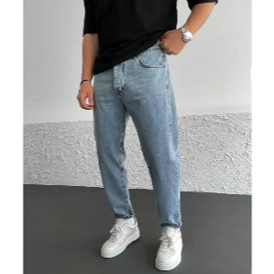 ORAY STORE Kar Yıkama Mavi Boyfriend Pantolon