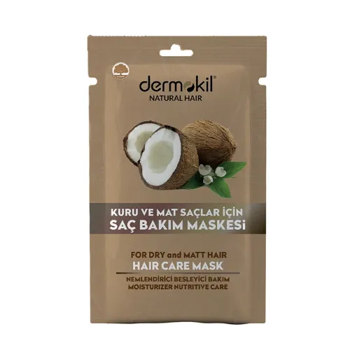 DERMOKIL NATURAL  Vegan Kuru ve Mat Saçlar için Kil ve Hindistan Cevizi Yağı Doğal Saç Maskesi 35 ml