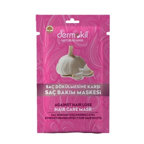 DERMOKIL NATURAL  Vegan Saç Bakım Maskesi Kil ve Sarımsak Güçlendirici Etkisi Saç Dökülmelerine Karşı 35 ml
