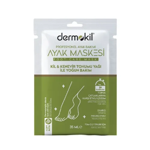 DERMOKIL  Kil ve Kenevir Yağlı Peeling Etkili Ayak Maskesi 35 ml
