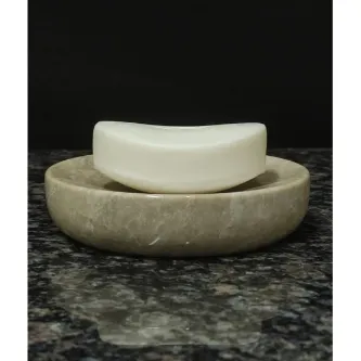 Pergamon Beige (bej) Renk Mermer Katı Sabunluk Gerçek Mermer