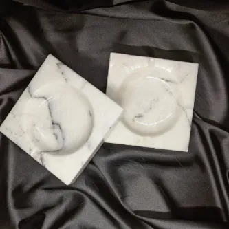 Pergamon Leylak Mermeri Gerçek Mermer Kalın Küllük Gerçek Mermer Tek Adet