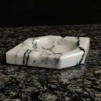 Pergamon Leylak Üçgen Mermer Küllük Gerçek Mermer Tek Adet