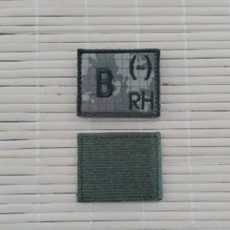 İzmir Askeri Malzeme Kara Kuvvetleri Eski Kamuflaj Renkli Nakış işlemeli B Rh - Ufak Kan Gruplu Arma Patch Peç