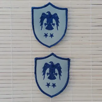 İzmir Askeri Malzeme 2 Adet Havacı Üsteğmen Gri Zemin Kartal Nakışlı Mini T-shirt Arma Peç Patch