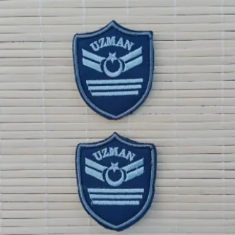 İzmir Askeri Malzeme 2 Adet Havacı Uzman Çvş 3 Kademe Lacivert Zemin Nakışlı Mini Polar Arma Patch Peç