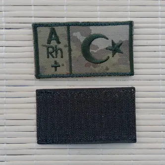 İzmir Askeri Malzeme Kara Kuvvetleri Kamuflaj Renkli Nakış işlemeli A Rh + Kan Gruplu Arma Patch Peç