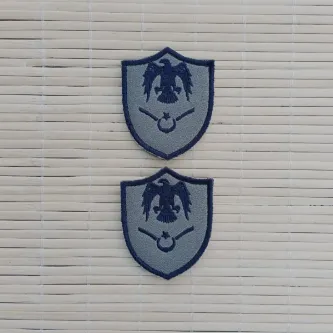 İzmir Askeri Malzeme 2 Adet Havacı Asb Aday Öğrenci Dış Kaynaklı Gri Zemin Kartal Nakışlı Mini T-shirt Arma Patch Peç